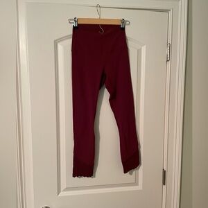 Lululemon Align Scallop Hem High Rise Crop Leggings Burgundy Size 4